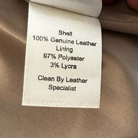 Beige Suede Moto Jacket Minimalist Biker Peplum Spring Weight Cream Size Medium - Picture 16 of 16